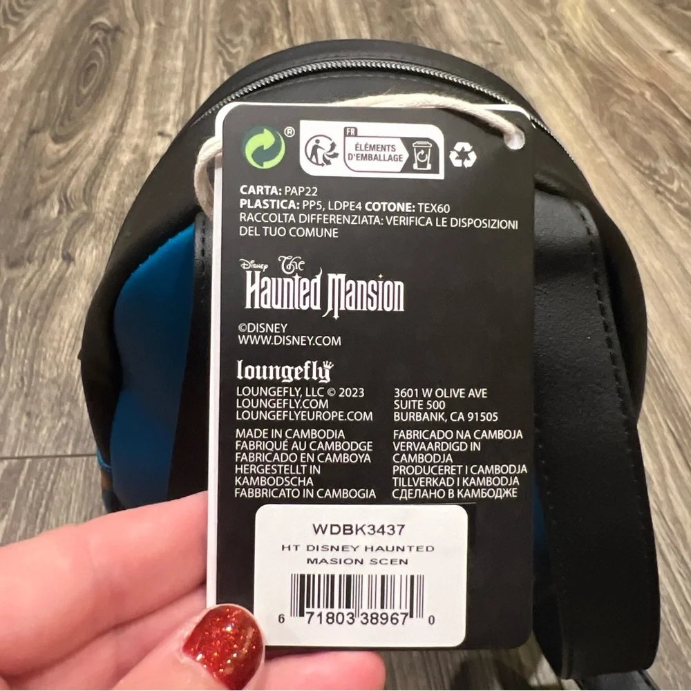 NWT! Loungefly Disney Haunted Mansion Cartoon Mini Backpack